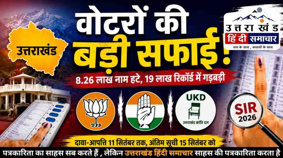 बड़ी खबर : उत्तराखंड में वोटरों की बड़ी सफाई ! 8.26 लाख नाम हटे , कई सीटों का चुनावी गणित बदलने के संकेत